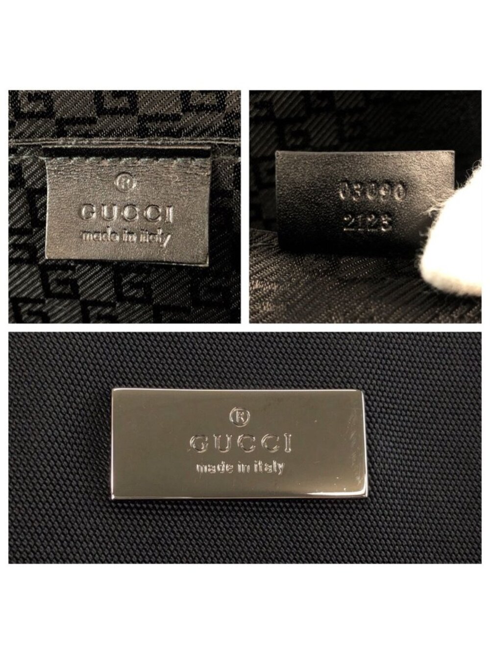 ★SOLD★ Gucci Black Silver Nylon Clutch - Picture 5 of 9